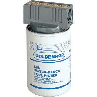 Goldenrod Spin On Water Block Filter and Cap   1 Inch Fittings , Model 596