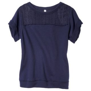 Xhilaration Juniors Short Sleeve Sweatshirt   Blue M