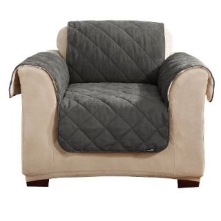 Sure Fit Sherpa Suede Chair Pet Cover   Graphite