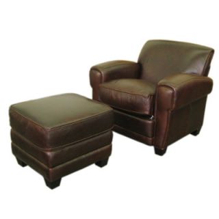 Hokku Designs Paris Classic Leather Chair and Ottoman # 614 Chair