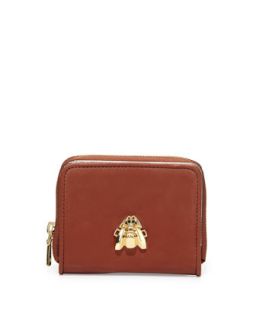 Faux Leather Scarab Wallet, Brown