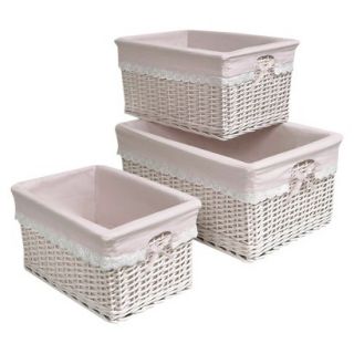 3 pc. Basket Set with Pink Liners
