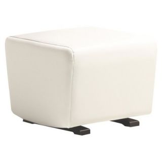 Glider Ottoman Dutailier Bonded Leather Upholstered Gliding Ottoman   White
