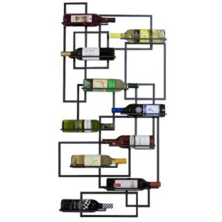 Wine Holder 10 Bottle Mid Century Wall Rack