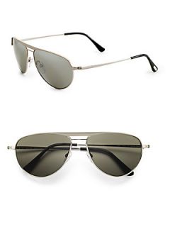 Tom Ford Eyewear William Aviator Sunglasses   Palladium Smoke