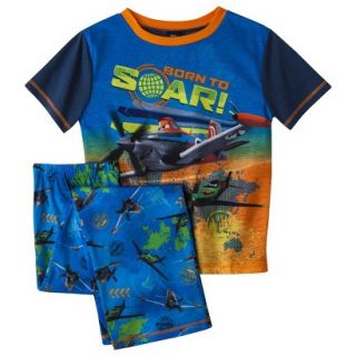 Disney Planes Boys 2 Piece Short Sleeve Pajama Set   Blue XS