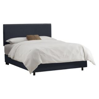 Skyline Twin Bed Skyline Furniture Arcadia Nailbutton Bed   Navy