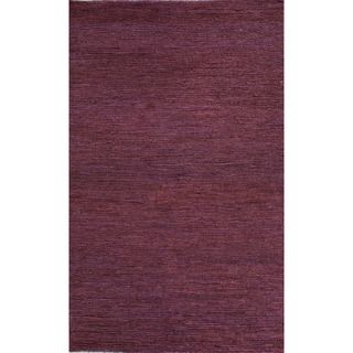 Hand woven Naturals Solid Pattern Pink/ Purple Rug (36 X 56)