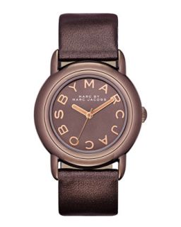 Marci Leather Strap Watch, Brown