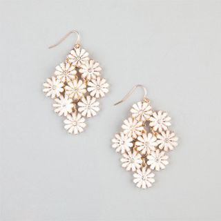 Daisy Chandelier Earrings White One Size For Women 240307150