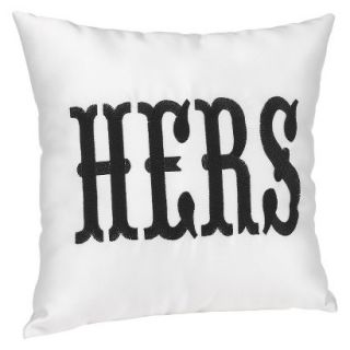Hers Accent Pillow   White