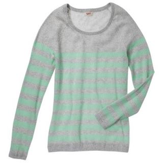 Mossimo Supply Co. Juniors Mesh Striped Sweater   Gray/Mint XS(1)