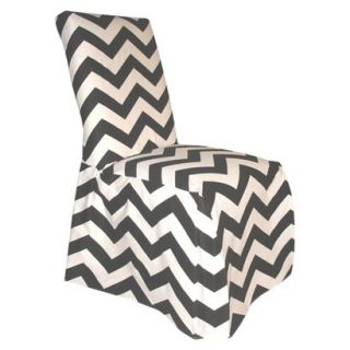 Chevron Dining Room Chair Slipcover   Black/White