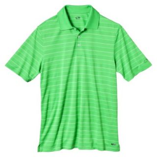 Mens Golf Polo Stripe   Green Envy M