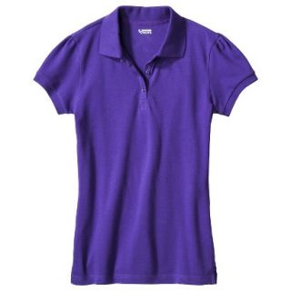 French Toast Girls School Uniform Short Sleeve Fitted Polo   Purple S
