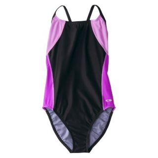 C9 by Champion Womens Freestyle Swim Tank   Black/Purple XL