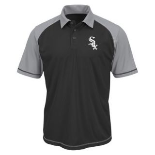 MLB Mens Chicago White Sox Synthetic Polo T Shirt   Black/Grey (XXL)