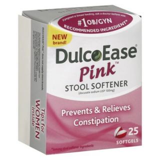 Dulcolax DulcoEase Pink Stool Softener Softgels for Constipation Relief   25