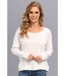 Allen Rib Tee Womens Long Sleeve Pullover (White)