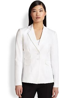  Collection Fitted Double Pocket Blazer   White