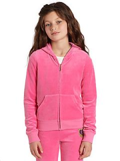 Juicy Couture Girls Royal Scotty Velour Hoodie   Pink