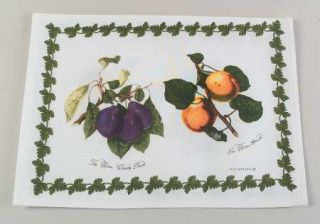 Portmeirion Pomona Cloth Placemat, Fine China Dinnerware   Fruit And Flowers, Wh