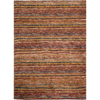 Hand knotted All natural Striped Red/ Multi Rug (6 X 9)