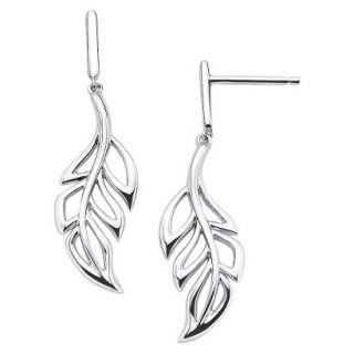She Sterling Silver Artistic Leaf Design Fish Hook Earrings Silver