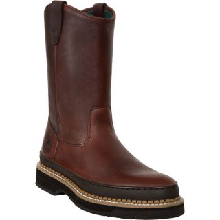 Georgia Giant 9 Inch Wellington Pull On Work Boot   Soggy Brown, Size 14, Model