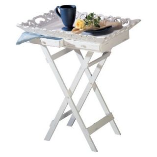 Standalone Tables Ivy Tray with Stand   White