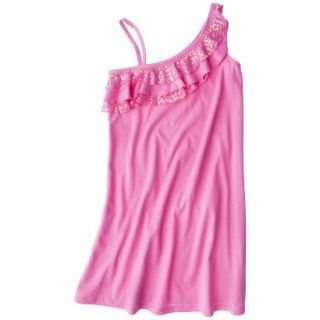 Girls Asymmetrical Cover Up Dress   Pink XL