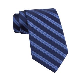 CLAIBORNE Tonal Stripe Silk Tie, Navy, Mens