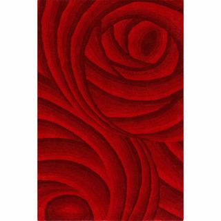 Nuloom Handmade Swirls Red New Zealand Wool Rug (5 X 8)