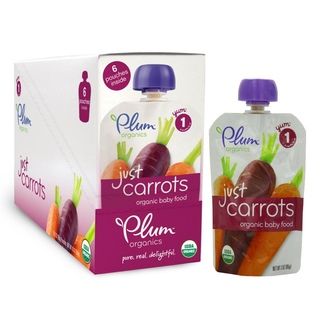 Plum Organics Just Veggies 3 ounce Carrot Pouch (6 Pack)