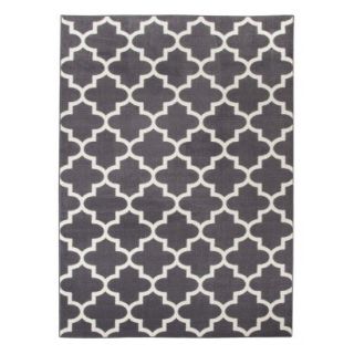 Maples Fretwork Accent Rug   Charcoal Gray (26x4)