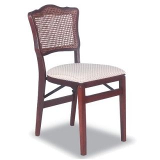 Folding Chair Stakmore French Cane Folding Chair 2 Pack   Red Brown (Cherry)