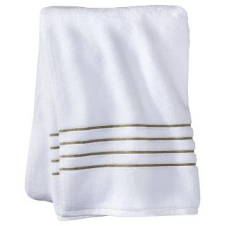 Fieldcrest Luxury Bath Sheet   White/Green Stripe