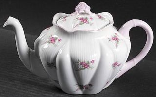 Shelley Bridal Rose (Dainty Shape) Teapot & Lid, Fine China Dinnerware   Dainty