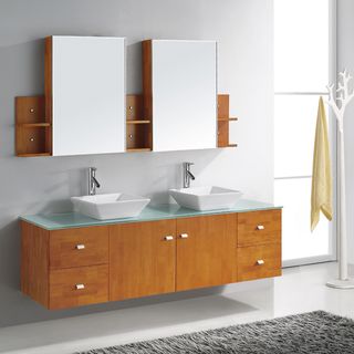 Virtu Virtu Usa Clarissa 72 inch Double Sink Bathroom Vanity Set Oak Size Double Vanities