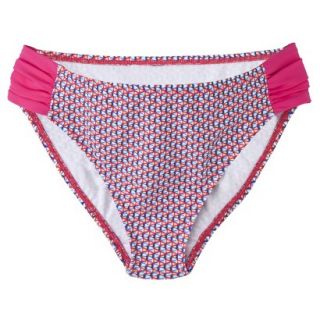 Womens Maternity Side Tab Hipster Swim Bottom   Fire Red/White L