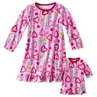 Circo Infant Toddler Girls Hearts Nightgown w/ Doll Dress   Pink 12 M