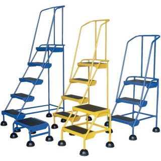 Vestil Commercial Rolling Ladder   Spring Loaded, 2 Steps, 300 Lb. Capacity,