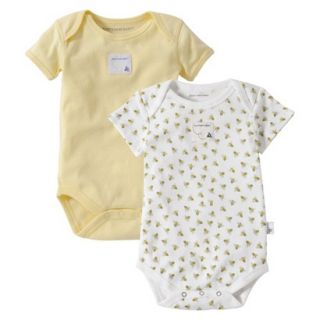 Burts Bees Baby Newborn Neutral 2 Pack Short sleeve Bodysuit   Yellow 3 6 M