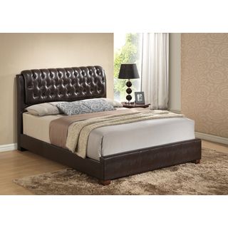 Global Furniture Usa Brown Pu High Back Queen Bed Brown Size Queen