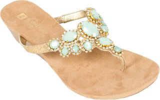 Womens White Mountain Chrysalis   Gold/Royal Blue Jewels Sandals