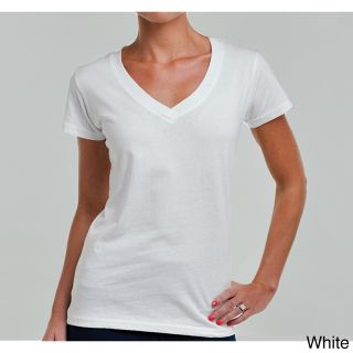 Los Angeles Pop Art Bella Womens V neck Jersey T shirt White Size M (8  10)