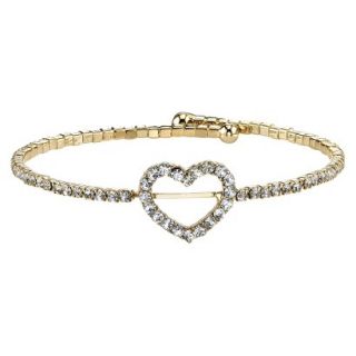 Silver Plated Heart Bracelet   Gold