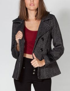 Tweed Womens Hooded Jacket Black/White In Sizes Large, Small, Medium,
