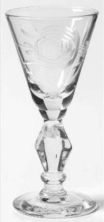 Glastonbury   Lotus Arbor Rose Cordial Glass   Stem 982, Cut