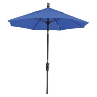 7.5 Aluminum Collar Tilt Crank Patio Umbrella   Blue Olefin